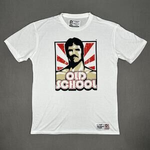 Old School Labs T-Shirt LG White Graphic Bodybuilding Fitness Gym Tee